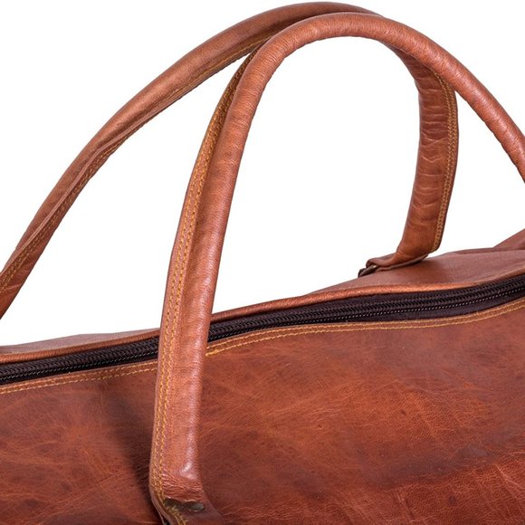 XL Full Grain Leather Duffel Bag -Travel Bag - Overnight Weekender Bag - Luggage - Picture 7 of 7